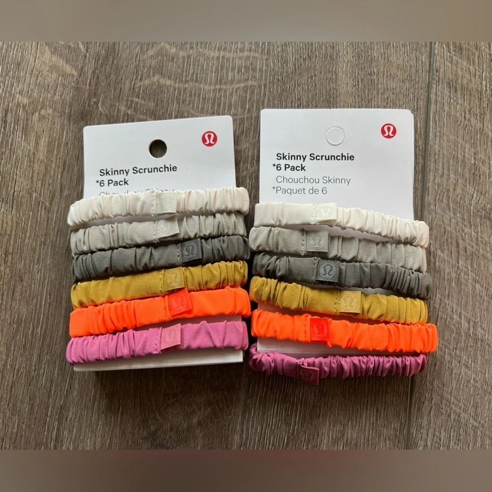 Lot of 2 Lululemon Skinny Scrunchie 6 Pack